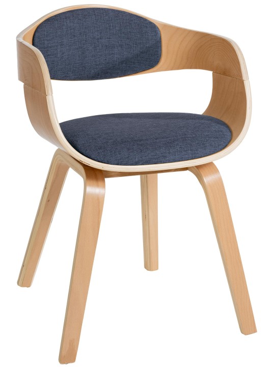 Vierailijatuoli Kingston kangasta, luonnonvärinen/sininen