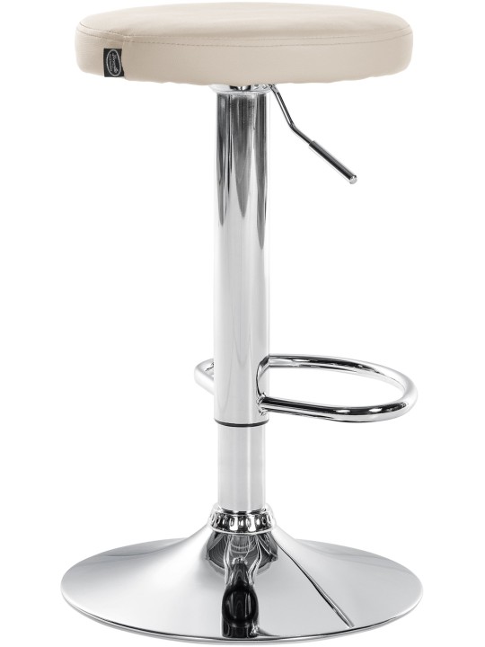 2 baarituolisarja Ponte keinonahka kromi, kermanvärinen