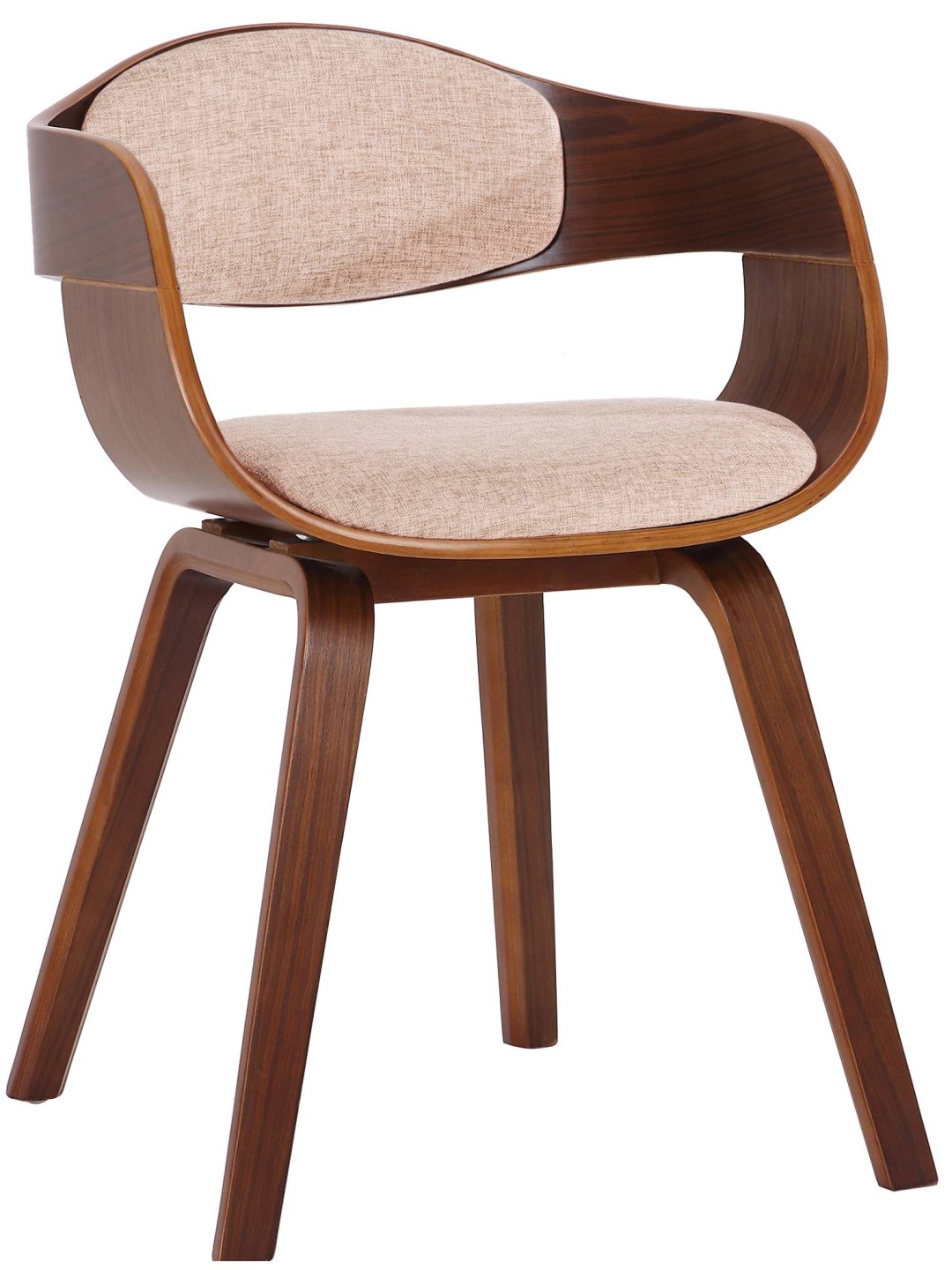 Vierailijatuoli Kingston kangasta, pähkinä/kermanvärinen