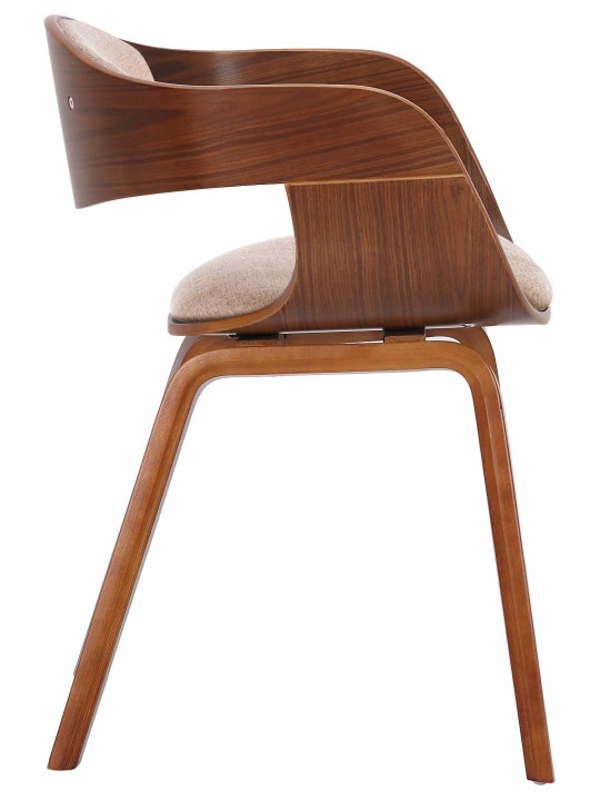 Vierailijatuoli Kingston kangasta, pähkinä/kermanvärinen