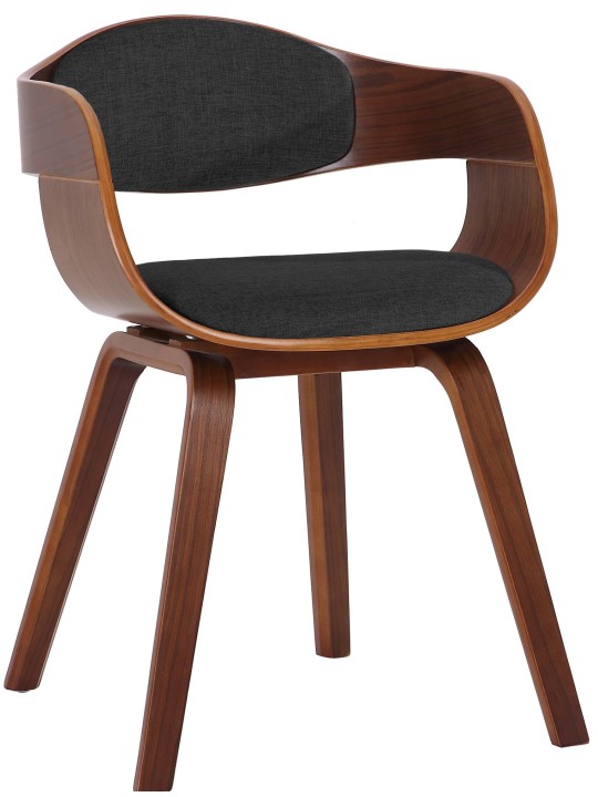 Vierailijatuoli Kingston kangasta, pähkinä/tummanharmaa