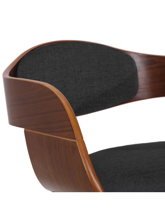 Vierailijatuoli Kingston kangasta, pähkinä/tummanharmaa