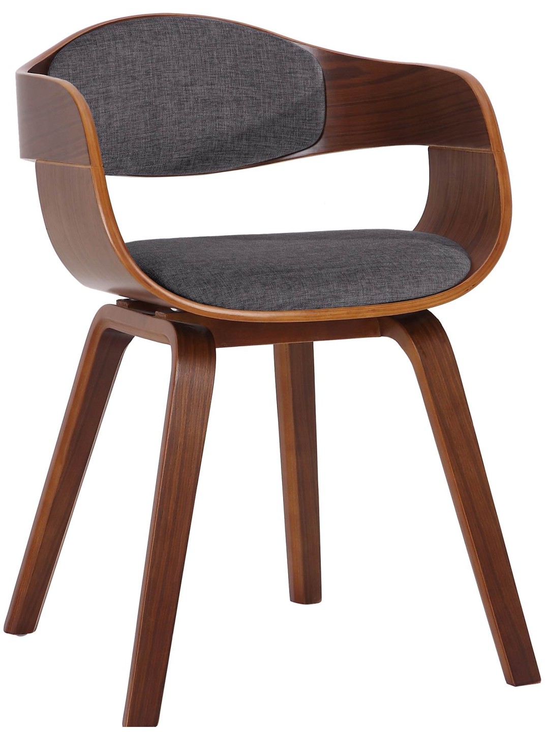 Vierailijatuoli Kingston kangasta, pähkinä/vaaleanharmaa