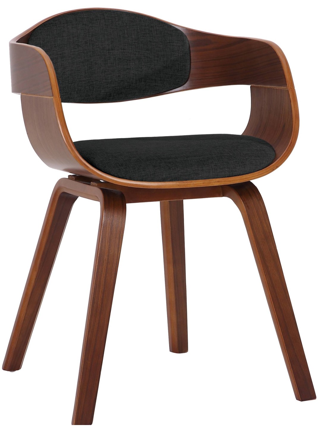 Vierailijatuoli Kingston kangasta, pähkinä/musta