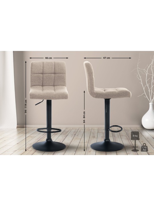 2 baarijakkaran setti Calma kangasta, kermanvärinen