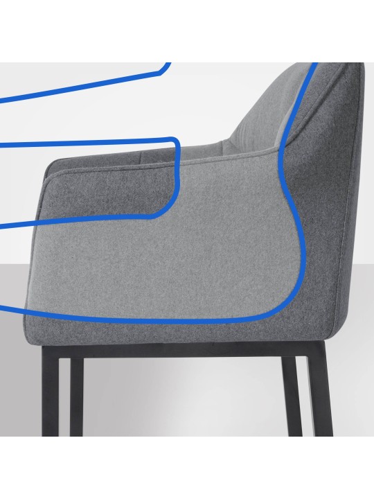 Baarijakkara Damaso B -huopa 4 jalan rungolla, harmaa Baarijakkara Damaso B -huopa 4 jalan rungolla, harmaa