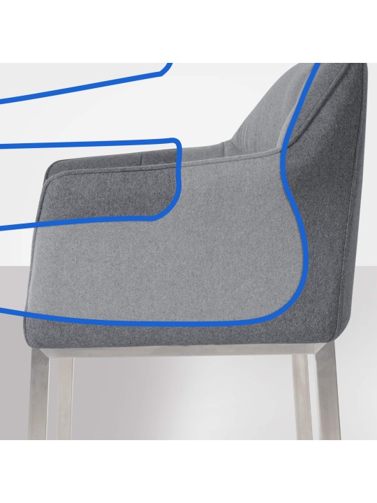 Baarijakkara Damaso E -huopa 4 jalan rungolla, harmaa