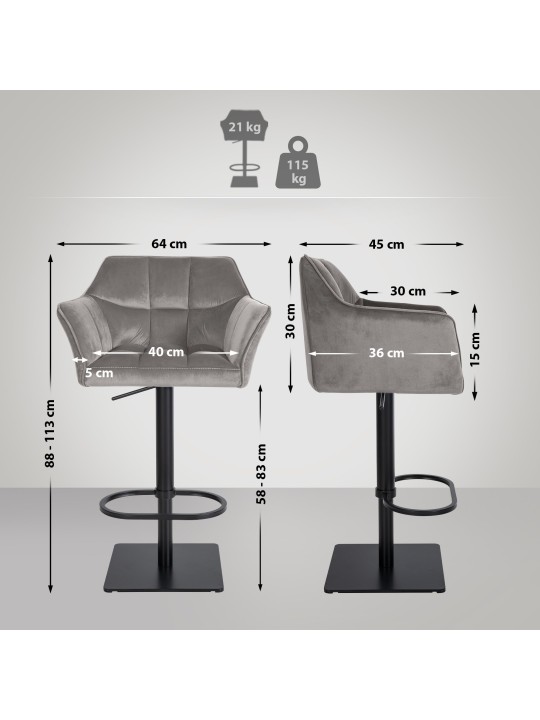 Baarijakkara Damaso B samettia, harmaa