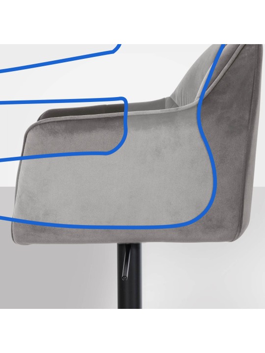 Baarijakkara Damaso B samettia, harmaa