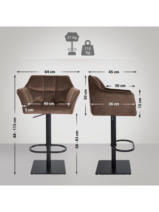 Baarijakkara Damaso B samettia, ruskea