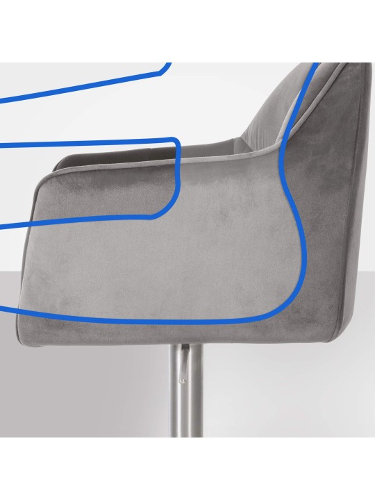 Baarijakkara Damaso E samettia, harmaa