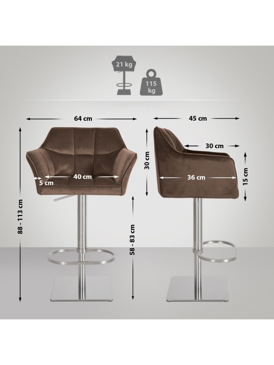 Baarijakkara Damaso E samettia, ruskea