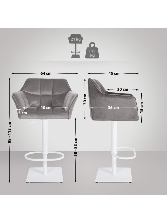 Baarijakkara Damaso W velvet, harmaa
