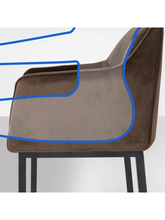 Baarijakkara Damaso B samettia 4 jalan rungolla, ruskea