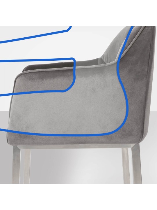 Baarijakkara Damaso E samettia 4 jalan rungolla, harmaa