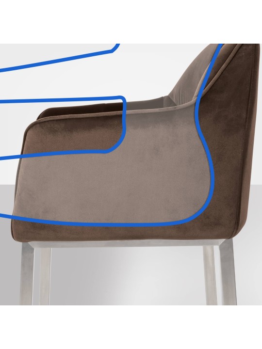 Baarijakkara Damaso E samettia 4 jalan rungolla, ruskea