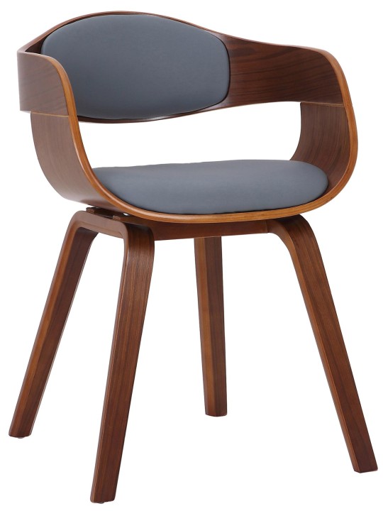 Kingstonin keinonahkainen vierailijatuoli, pähkinä/harmaa