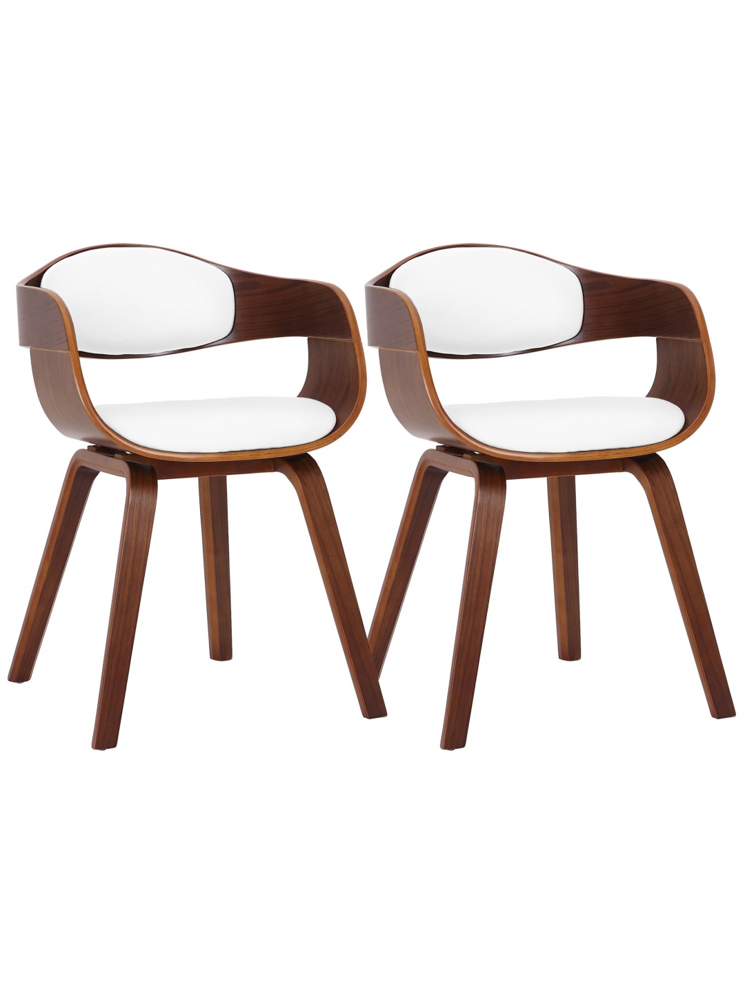 2 tuolin setti Kingston keinonahkaa, pähkinä/valkoinen