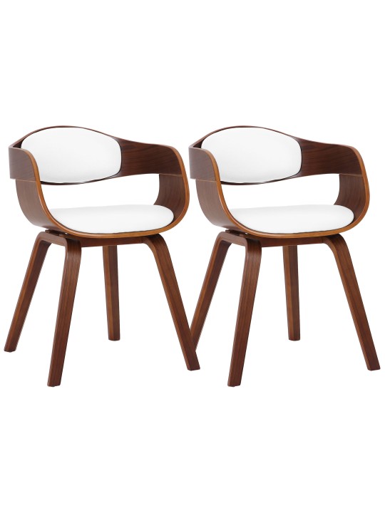 2 tuolin setti Kingston keinonahkaa, pähkinä/valkoinen