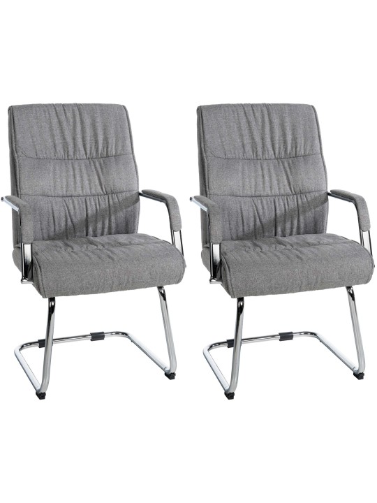 2 vierailijatuolin setti Sievert kangas, vaaleanharmaa