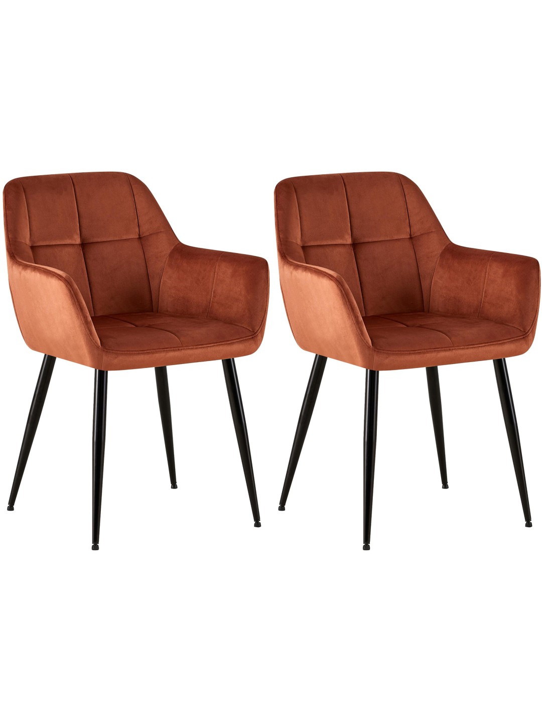 Sarja 2 ruokasalin tuolia Emia velvet, ruskea