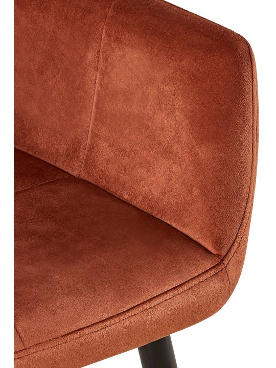 Sarja 2 ruokasalin tuolia Emia velvet, ruskea