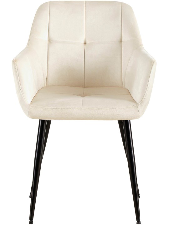 Sarja 2 ruokasalin tuolia Emia velvet, kermanvärinen