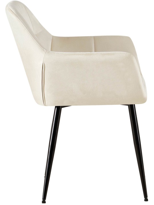 Sarja 2 ruokasalin tuolia Emia velvet, kermanvärinen