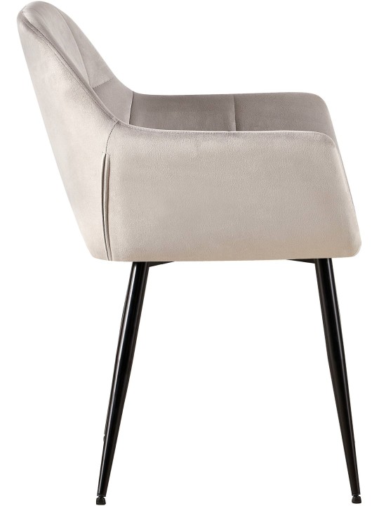 Sarja 2 ruokasalin tuolia Emia velvet, vaaleanharmaa
