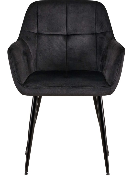 Sarja 2 ruokasalin tuolia Emia velvet, musta