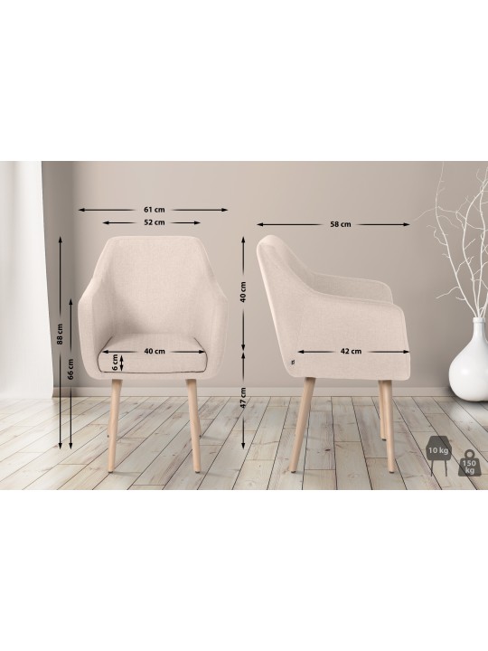 Vierailijatuoli Utrecht-kangas luonnollinen, beige