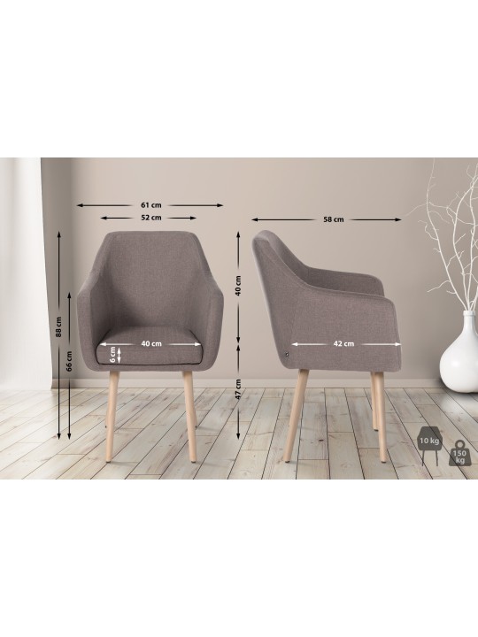 Vierailijatuoli Utrecht-kangas luonnollinen, taupe