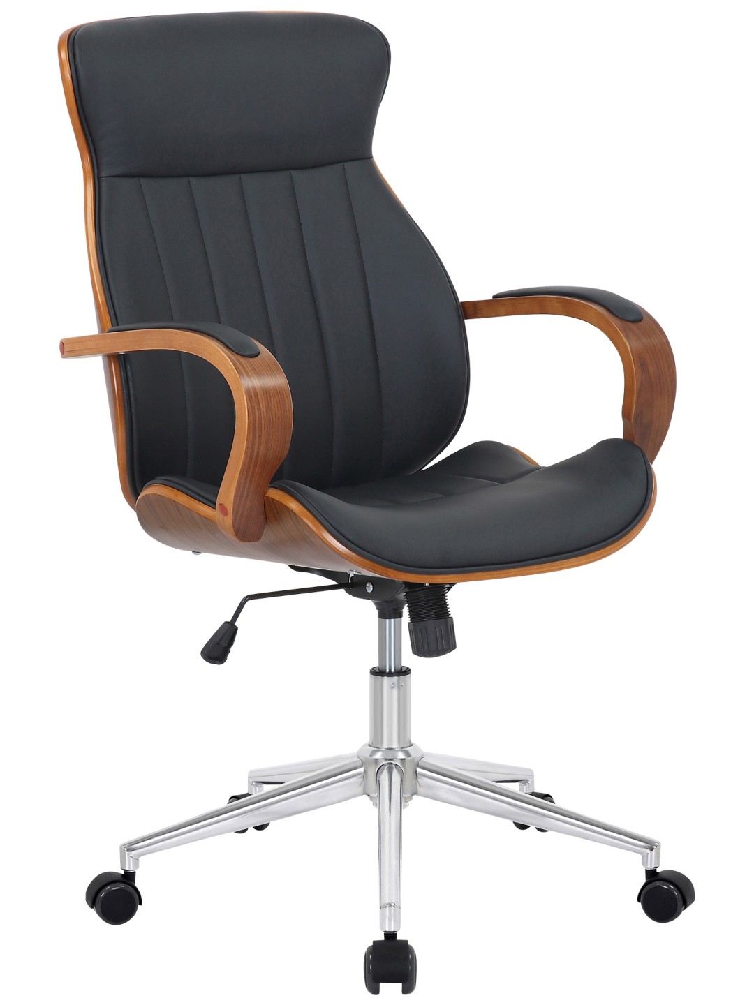 Työtuoli Melilla keinonahkaa, pähkinä/musta