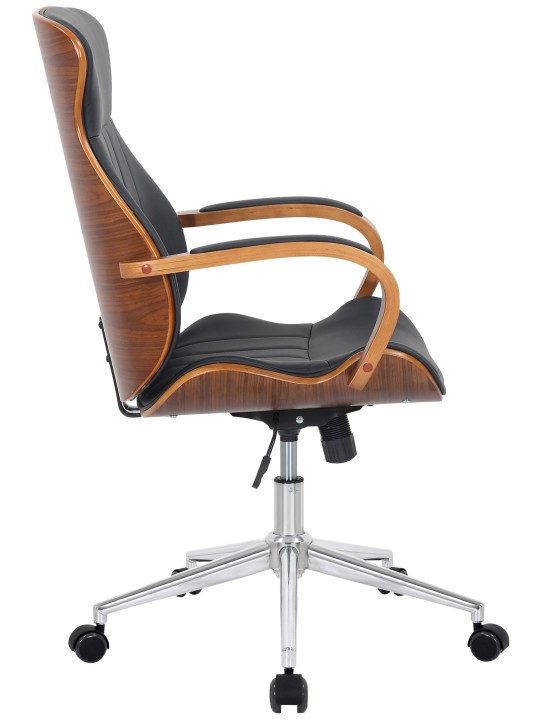 Työtuoli Melilla keinonahkaa, pähkinä/musta