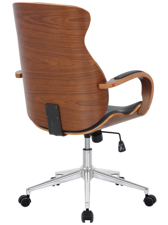 Työtuoli Melilla keinonahkaa, pähkinä/musta