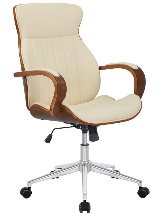 Työtuoli Melilla keinonahkaa, pähkinä/kermanvärinen