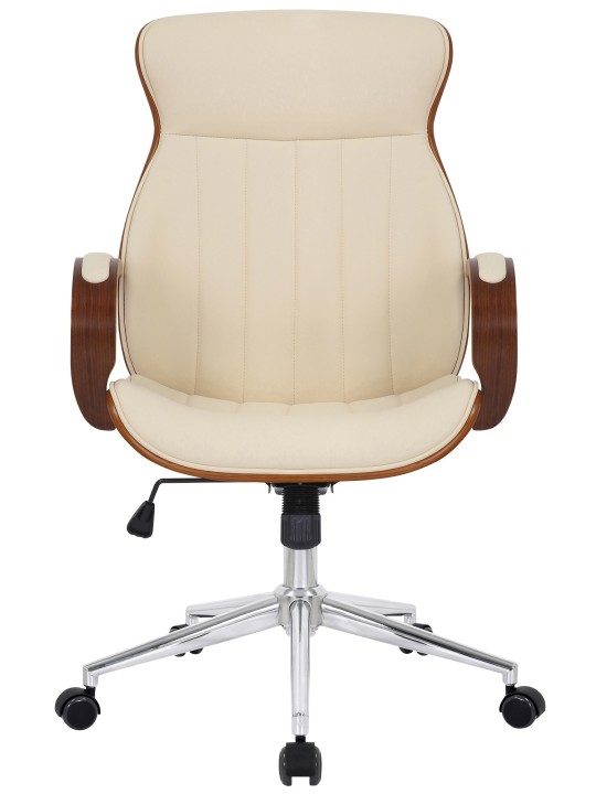 Työtuoli Melilla keinonahkaa, pähkinä/kermanvärinen