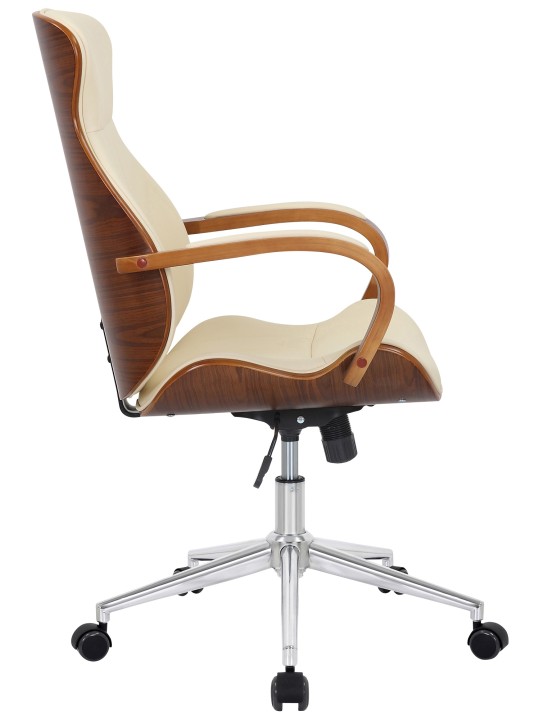 Työtuoli Melilla keinonahkaa, pähkinä/kermanvärinen