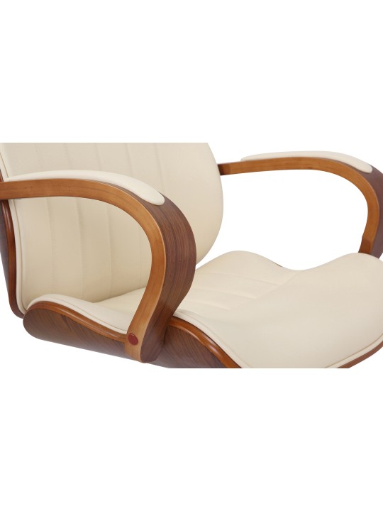 Työtuoli Melilla keinonahkaa, pähkinä/kermanvärinen