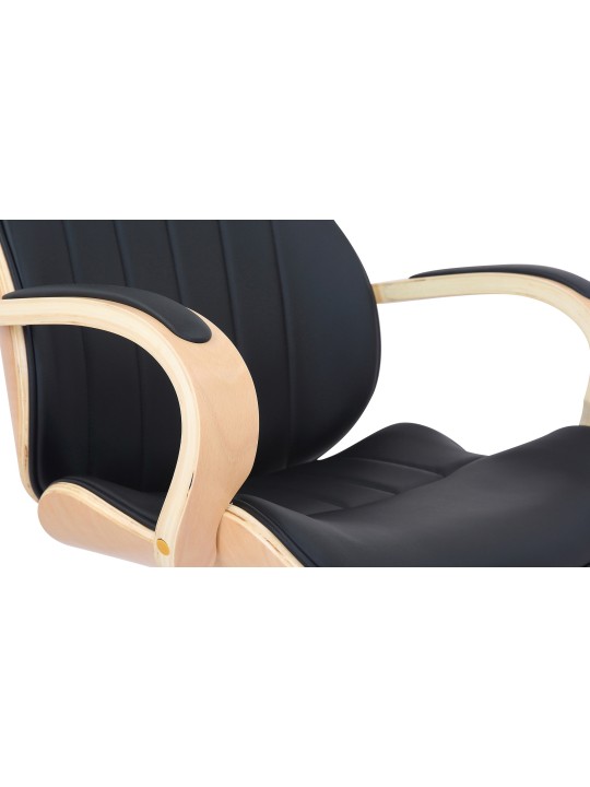 Työtuoli Melilla keinonahkaa, luonnonvärinen/musta