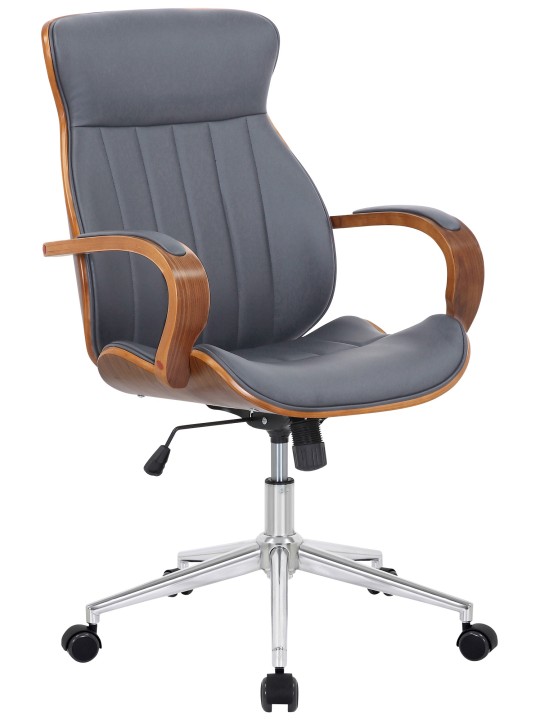 Työtuoli Melilla keinonahkaa, pähkinä/harmaa