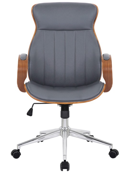 Työtuoli Melilla keinonahkaa, pähkinä/harmaa