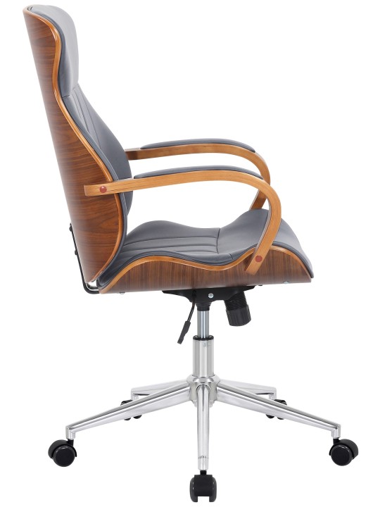 Työtuoli Melilla keinonahkaa, pähkinä/harmaa