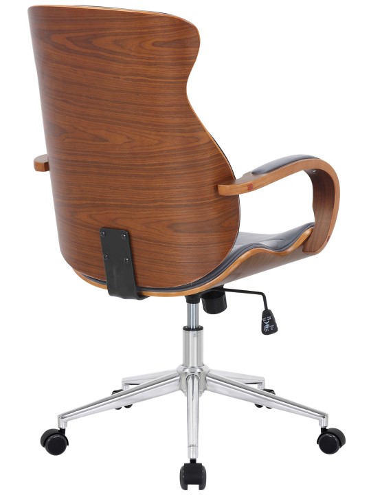 Työtuoli Melilla keinonahkaa, pähkinä/harmaa