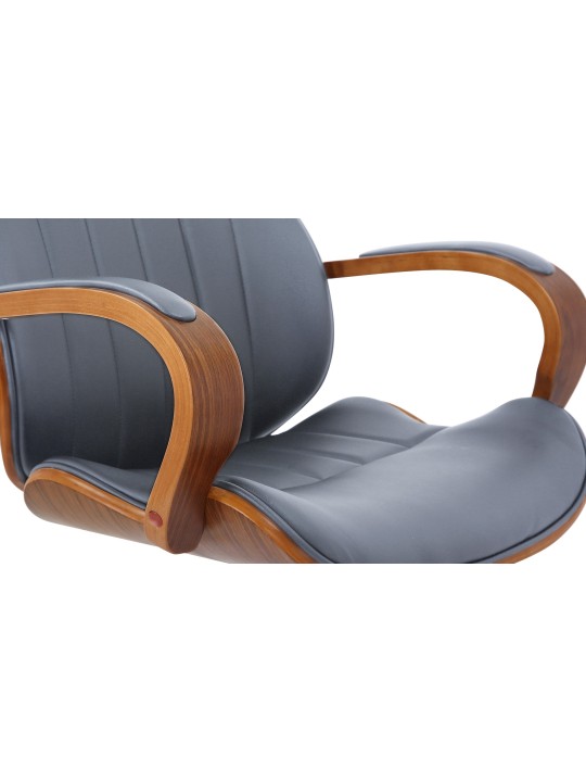 Työtuoli Melilla keinonahkaa, pähkinä/harmaa