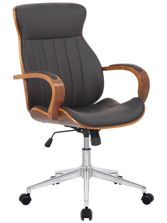 Työtuoli Melilla keinonahkaa, pähkinä/ruskea