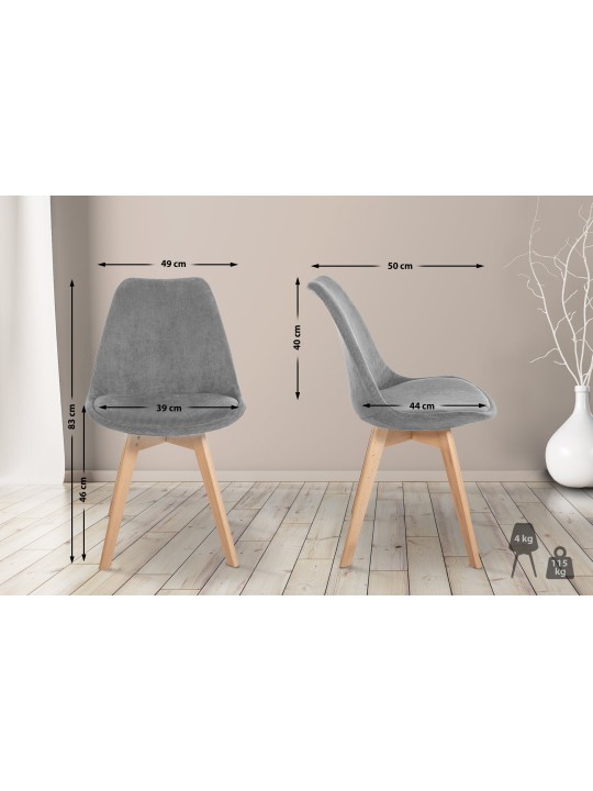 Linares Cord tuoli, harmaa