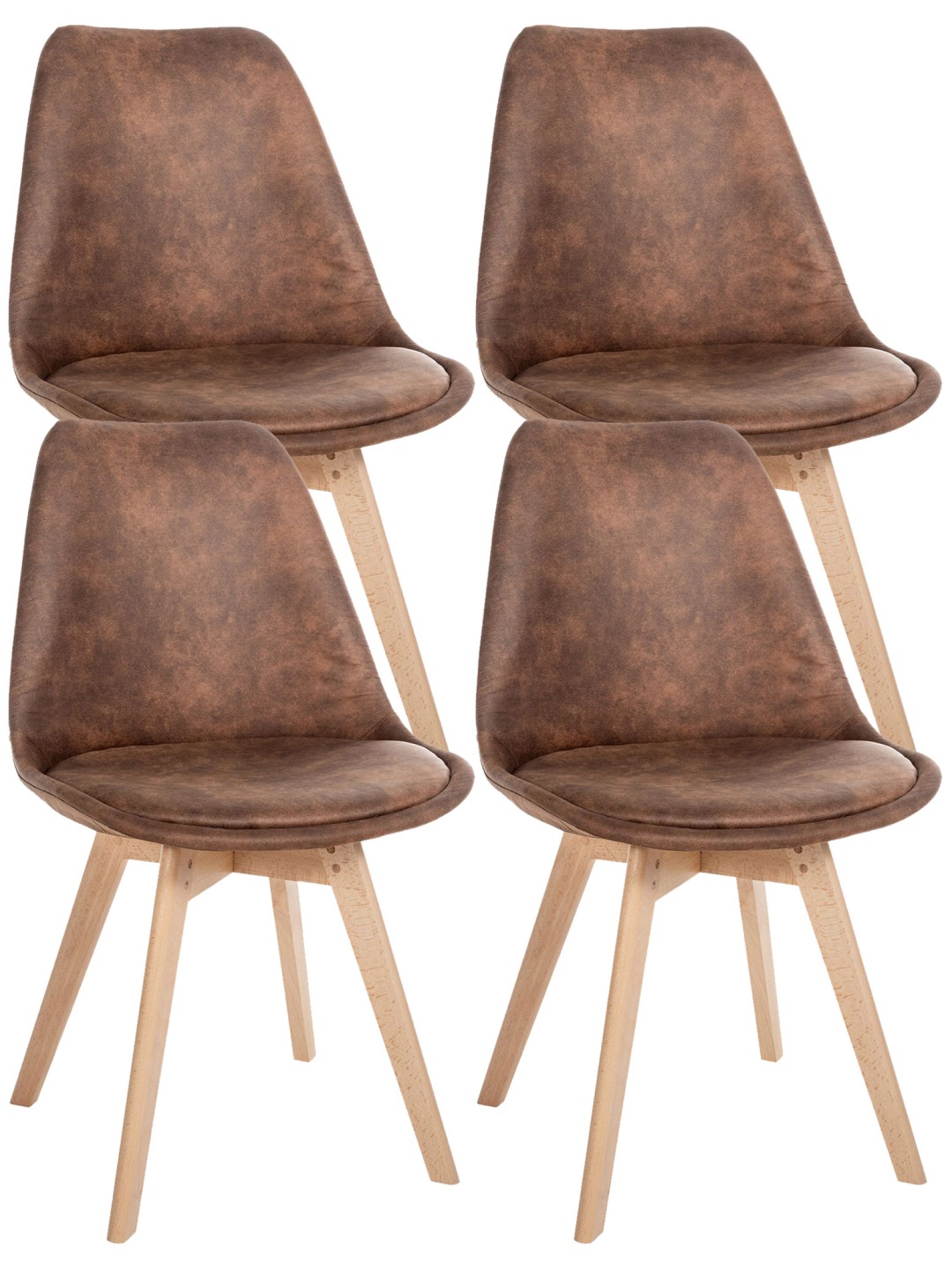 4 tuolin setti Linares Vintage, ruskea