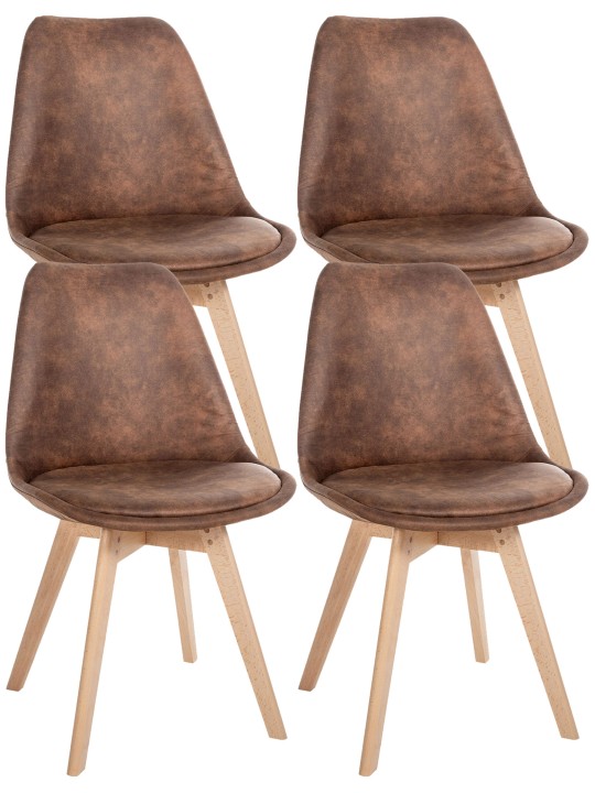 4 tuolin setti Linares Vintage, ruskea