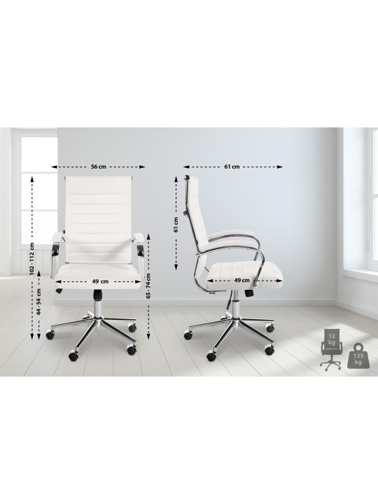 Mollis aitoa nahkaa työtuoli, valkoinen